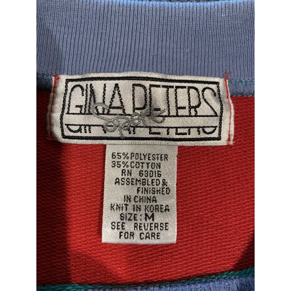 Vintage 90s Gina Peters “Crazy Yacht” Color Block Pullover Womens Oversized M - Picture 7 of 9